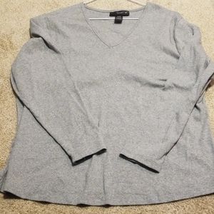 EUC LANE BRYANT/VENEZIA GRAY LONG SLEEVE TOP